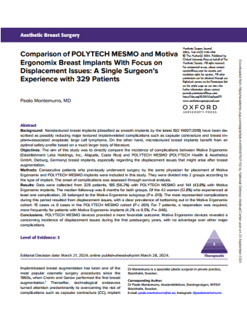 Comparison of POLYTECH MESMO and Motiva  Ergonomix Breast Im